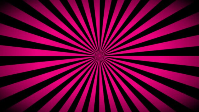 Pink and black rotating sunburst retro background tiles spin. vibrant rays create dynamic motion patterns.