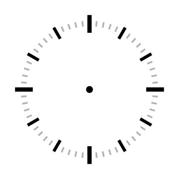 Simple Analog Clock Face with Minute Marks