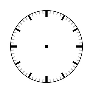 Simple Analog Clock Face with Minute Marks
