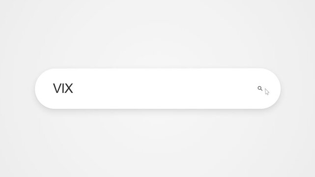 Internet browser showing a user searching for VIX, representing online research and web browsing about the stock market volatility index