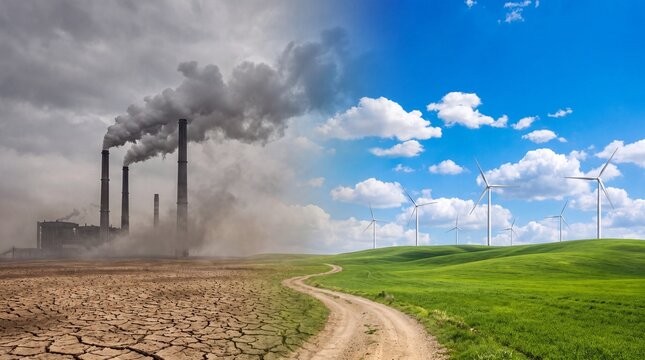 Split Landscape of Polluted Industry and Clean Green Energy