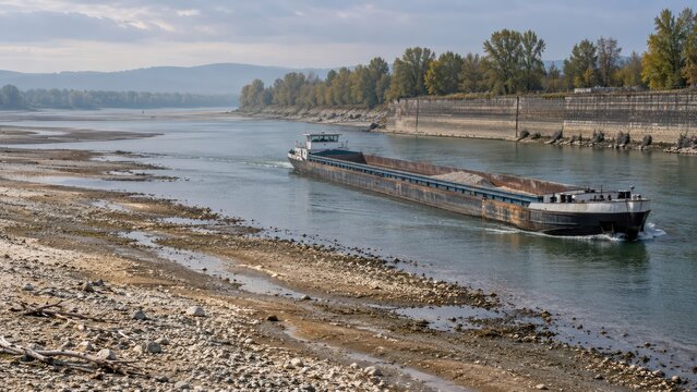 Low Water Inland Shipping and Barge Freight Disruption