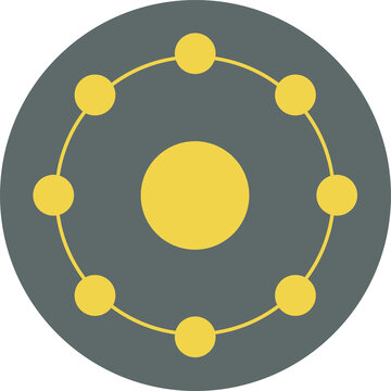 Grey and Yellow Atomic Structure Science Atom Orbital Illustration Transparent PNG