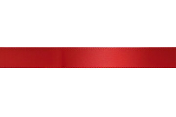 Obraz premium Graceful red ribbon strip isolated graphic element for creative design