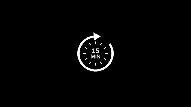 Futuristic White 15 MIN Timer Countdown Speed Interface Motion Loop.