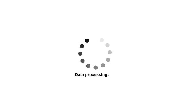 Data processing loading animation with circular spinner. Spinning waiting icon on background. Loading circle animation. Seamless Loop.4k motion video graphics