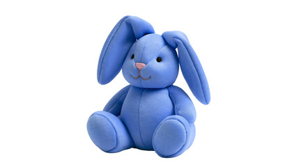 Soft blue plush stuffed rabbit toy with long ears and pink stitched nose © Aisling