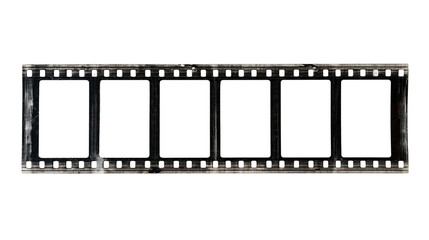 Fototapeta premium Vintage 35mm film strip with six empty frames and sprocket holes