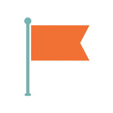 Orange flag on pole