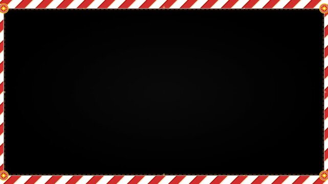Circus carnival red and white striped border frame background template for professional entertainment video production projects