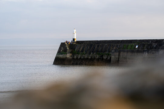 lighthouse on the coast of the sea in porthcawl