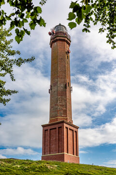 The octagonal brick lighthouse stands on Norderney island