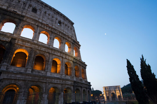 Italy, Rome, Colosseum at night