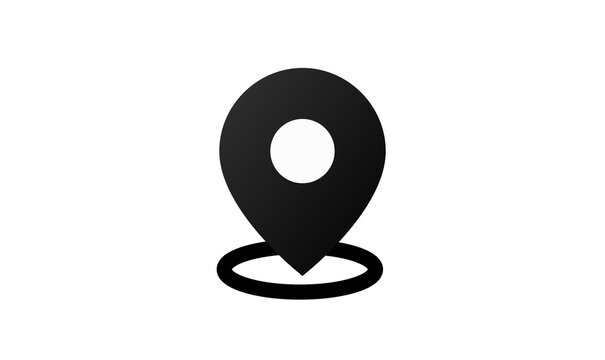 Black Map Pin Location Pointer Base Ring Spot Marker Icon PNG Graphic Element