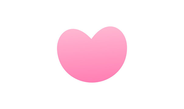 Pink Heart Shape Soft Gradient Love Symbol Valentine Icon PNG Graphic Element