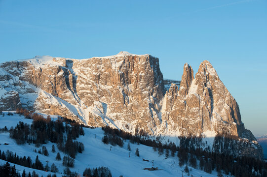 Austria, South Tirol, View of mountain in snow
