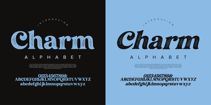 Charm decorative script font alphabet for romantic greeting card and wedding invitation design