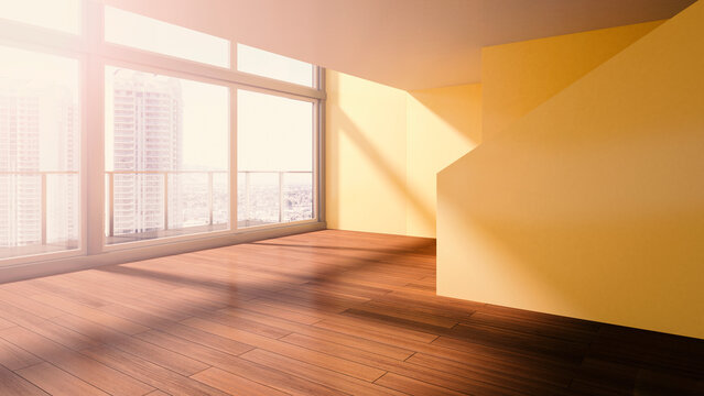 Penthouse, interior view, 3D rendering