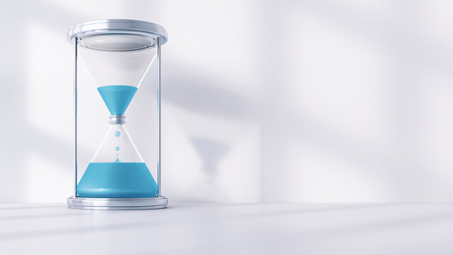 Hourglass, blue drops