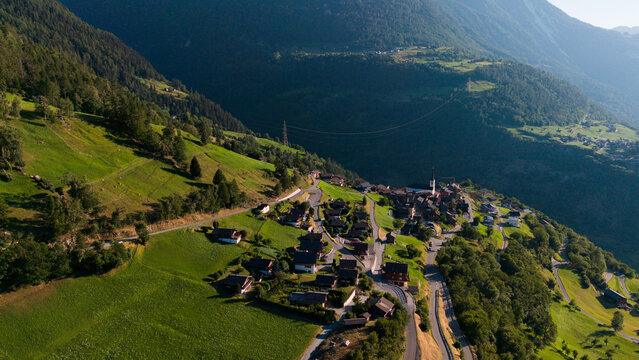 alpine landscape panorama in the evening, mountain