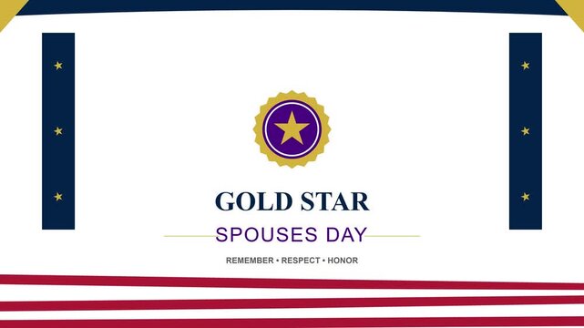 Memorial Gold Star Spouses Day Animated Typography for Remembrance and Honor