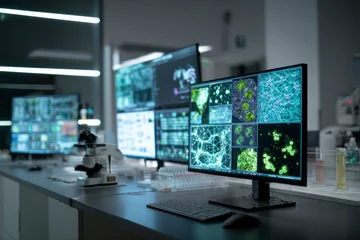 Biomedical data analysis and laboratory research with advanced digital diagnostics, scientific visualization, AI-assisted healthcare, and medical innovation. © Анна Мартьянова