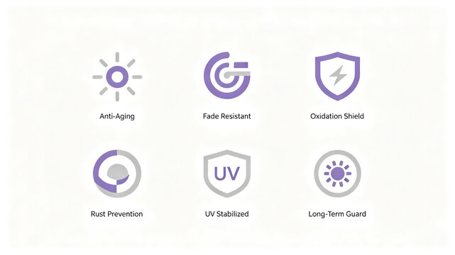 The simple line icon of long-term protection represents the concept of anti-aging, anti UV and anti rust. It is applicable to the detailed posters of outdoor industrial products and durable products.
