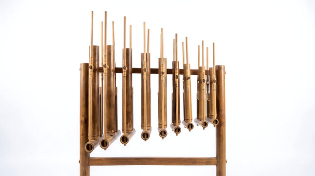 Traditional Indonesian Angklung Bamboo Musical Instrument