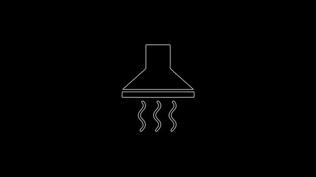 Kitchen extractor hood fan animated line drawing