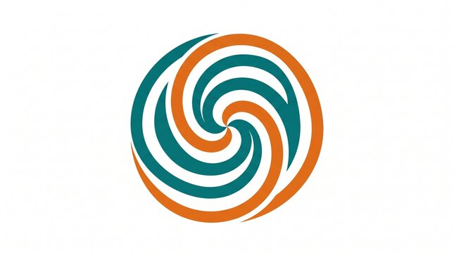 Bold abstract geometric square spiral vector artwork, thick continuous square spiral constructed from solid filled shapes, exactly two contrasting colors, precise 90-degree angles, clean negative spac
