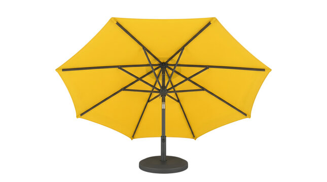 Yellow patio umbrella isolated on a transparent background