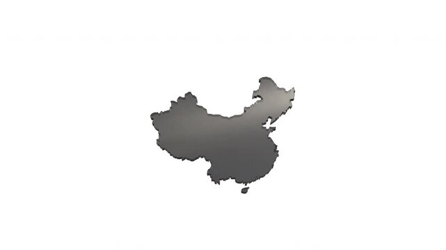 People's republic of china map animation with text on white background
