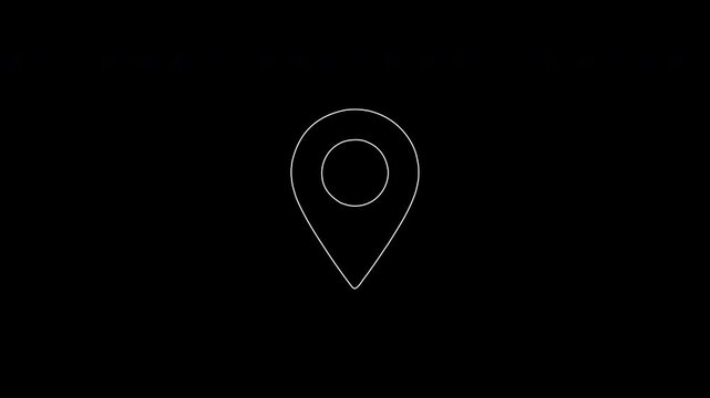 White location pin icon animation for maps