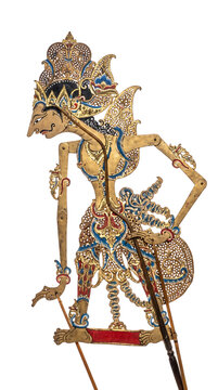 Traditional Indonesian Wayang Kulit Shadow Puppet Figure