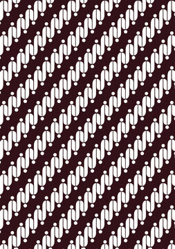 Traditional Indonesian Batik Parang Pattern Background in Maroon and White