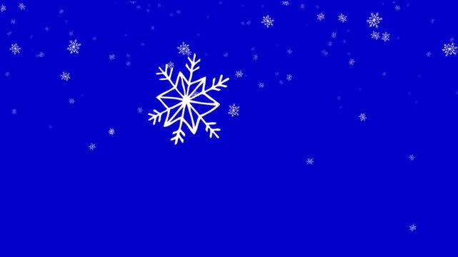 Blue background falling snowflakes animation christmas holiday season winter weather deep backdrop graphic element