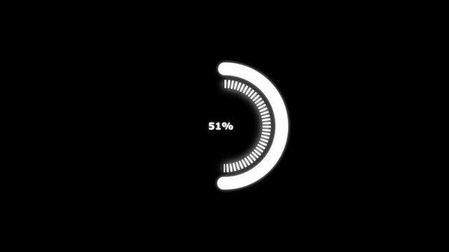 Digital White colors loading vertical bar animation on black background, motion graphic footage