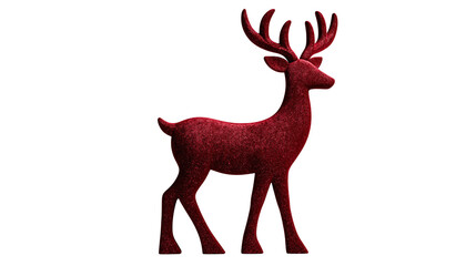 Sparkling red glitter reindeer figurine with large antlers © Anouk