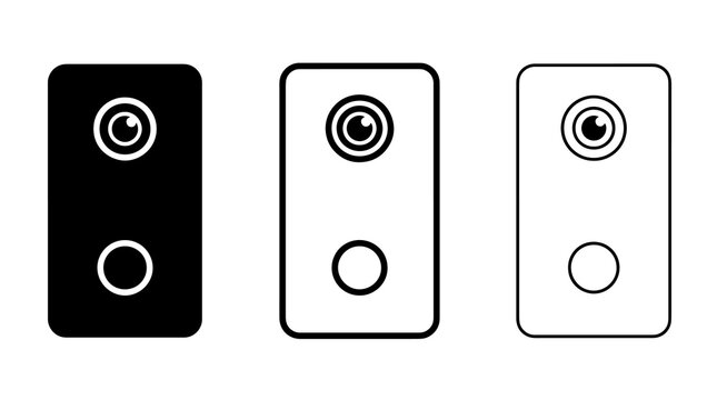 Modern smartphone rear camera lens icons set digital photography interface