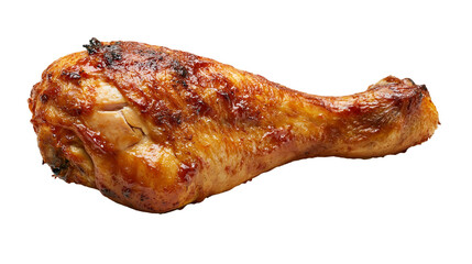 Roasted chicken drumstick with crispy golden brown skin and charred edges © Anouk