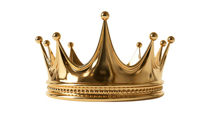 Polished golden royal crown with decorative beaded band and spherical finials © Asmud