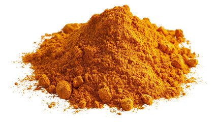 Bright yellow turmeric powder pile with fine granular texture © Asmud