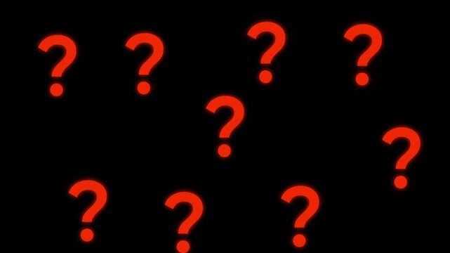 Animation of question mark with transparent background for video creation. Alpha channel