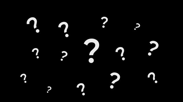 Pop up animated video of the question symbol with a green screen background