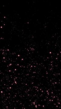 abstract dark luxury pink stars and dust fly animation, valentines day glitter shiny stars lights and particles,christmas holiday new year vertical social media motion background
