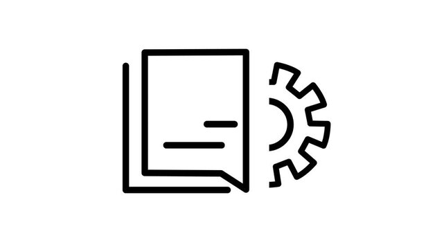 Engineering, development and innovation technology icon in outline design. Animation, micro animation, cartoon, web site symbol, clip art, illustration, vector, industry sign.