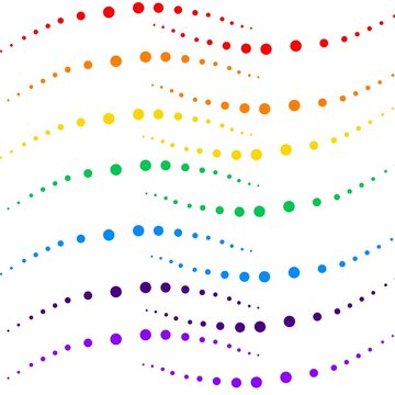 Colorful Wavy Dotted Lines Pattern on White Background
