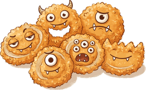 Halloween Monster Onion Rings Cartoon Food