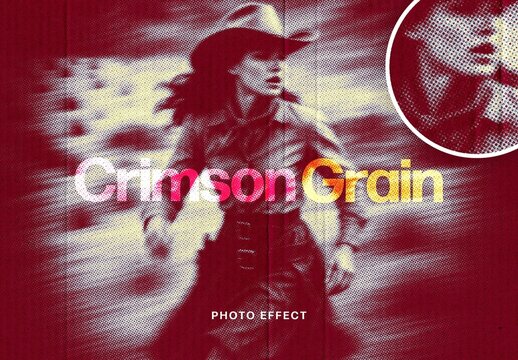 Crimson Grain Zine Effect For Poster And Social Media Design