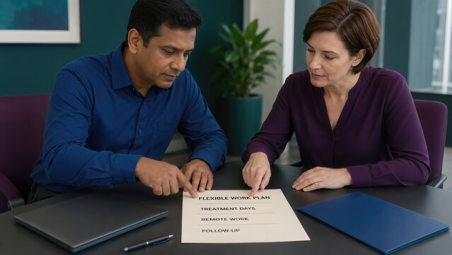 Employee Discussing Flexible Work During Prostate Cancer Treatment